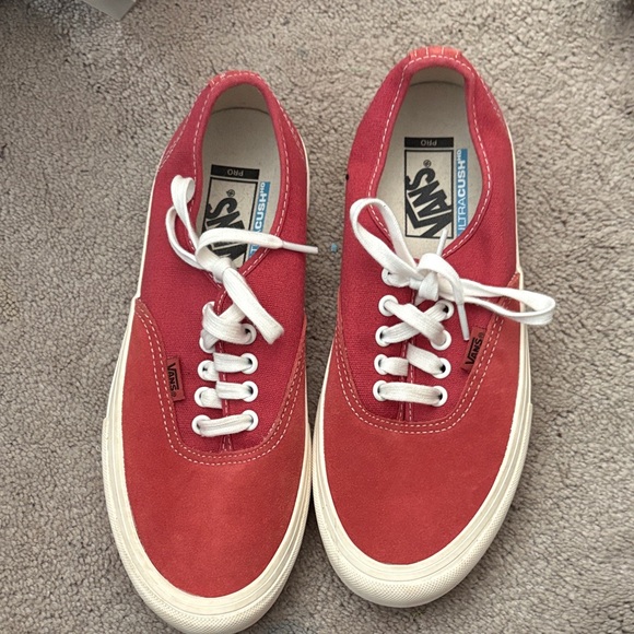 Vans Other - Vans Red and White Canvas Shoes